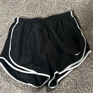 Nike Women's Black Athletic Shorts with White Trim